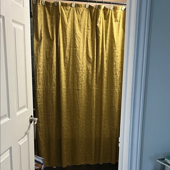 Gold Patterned Shower Curtain - Picture 1 of 5